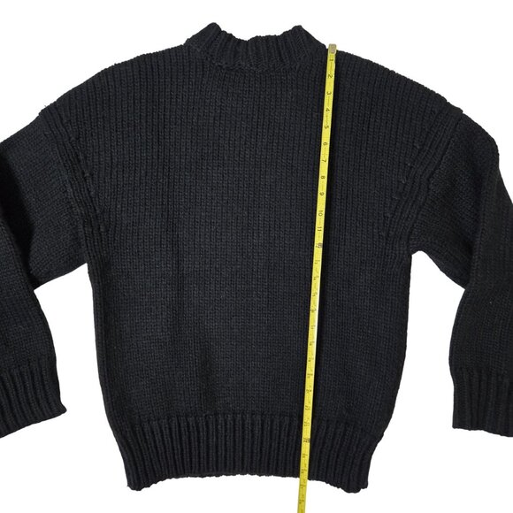 The Kooples Wool Acrylic Chunky Warm Sweater Black Men Small, Fits Medium - Picture 5 of 8